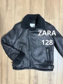 ザラキッズ　襟付きボアアウター　128センチ　ライダースジャケット