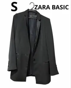 試着のみ ZARA BASIC タキシード風ジャケット S 黒 美品