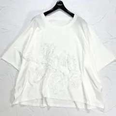 2024年✨芽風　センソユニコ　刺繍　フリル　カットソー　Tシャツ　ワイドのサムネイル