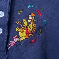 ヴィンテージ Disney ディズニー プーさん ヘンリーネック ロンT 紺色