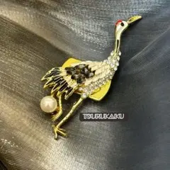 帯留め　ハンドメイド　簪　着物　訪問着　鶴　16番