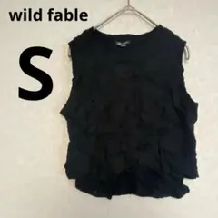 1点物❣古着✨wild fable ブラック 黒 ニットベスト Sノースリーブ