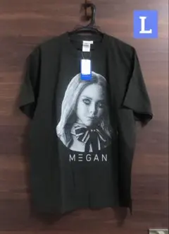未使用タグ付 ホラー映画ミーガン M3GAN Tシャツ L モノクロプリントのサムネイル
