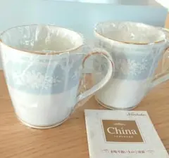 Noritake ノリタケ レースウッドゴールド ペア マグカップ