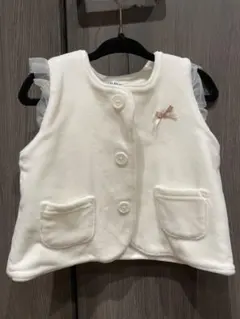 ホワイト フリース ベビーベスト