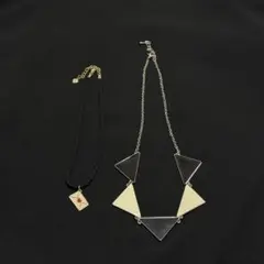 【2個セット】三角形ペンダント付きチョーカーセット