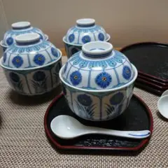 有田焼 喜峰窯 茶碗蒸し椀 茶碗蒸し器 5客セット 新品未使用