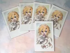 卯月コウ／にじさんじ／ランダムチェキ風カード／サイン1枚、ノーマル4枚