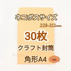 ネコポス 角形A4クラフト封筒 30枚