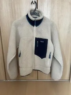 patagonia フリースジャケット XXS クリーム・ネイビー