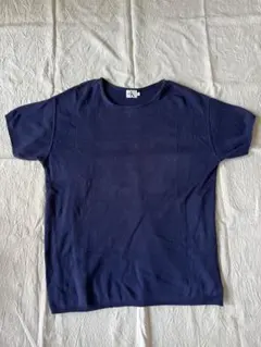 Calvin Kleinネイビー 半袖ニットTシャツ M