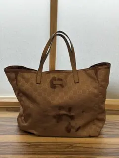 GUCCI グッチ GG柄 トートバッグ ブラウン 大容量 訳あり