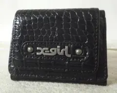 美品　X-girl　合皮　クロコ型押し　三つ折り　財布　ウォレット　レディースのサムネイル