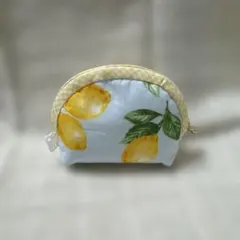 レモン柄 巾着ポーチ キーリング付き ハンドメイド - メルカリ