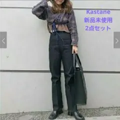 kastane カスタネ backリボンフレアデニム 幾何学柄カシュプルオーバー