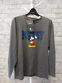 M ワークマン　新品　Disney ミッキーマウス 長袖Tシャツ 　グレー