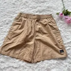 綿100% ハーフパンツ ベージュ【L】ウエストゴム　ショートパンツ　カジュアル