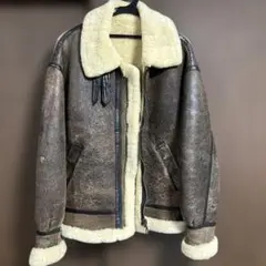 メンズシープスキン風 B-3タイプ ムートンジャケットLサイズ