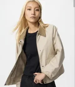 新品タグ付き！UNIQLOユーティリティショートジャケット L ベージュ 