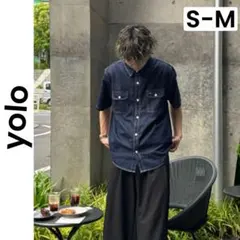 【yoro】ヨーロ S M 半袖ステッチデニムシャツ