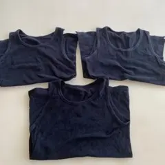 タンクトップ 下着 肌着 ブラック 160cm 3枚セット