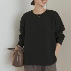 ※値下げ★新品『静電気防止/毛玉防止』ジョーゼットクルーネックブラウス