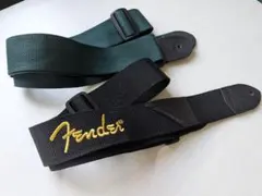 Fender ギター用ストラップ 黒+緑