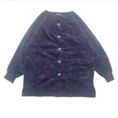 ★あったか★ノーカラージャケット 羽織 レトロ L 90s vintage