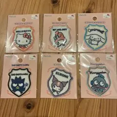 サンリオ　エンブレムワッペン　キティ　マイメロ　シナモン　バツ丸　６点　ワッペン