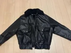 ZARA ファー付き黒レザージャケット