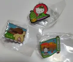 サンリオご当地ピンズ 京都限定 ポムポムプリン　ポチャッコ　ハローキティ