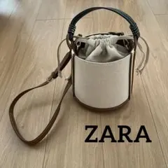 ZARA ファブリッククロスボディ バケツ型　ショルダーバッグ