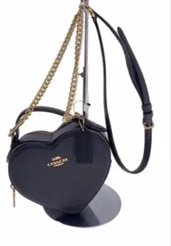 COACH ハート型 ショルダーバッグ ブラック ストラップ
