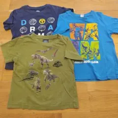 恐竜、仮面ライダー、ドラえもん　110　Tシャツ３枚セット