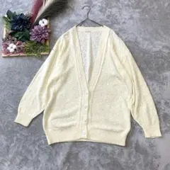 631【MY WOOOY】長袖カーディガン　日本製　黄色　パステルカラー　清楚