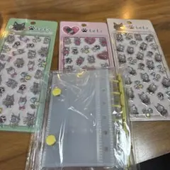 teto ぷくぷく猫キャラクターシール 3パックセット 台帳付き