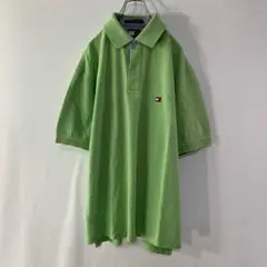 希少 TOMMY HILFIGER ロゴ 刺繍 ヴィンテージ 鹿の子 ポロシャツ