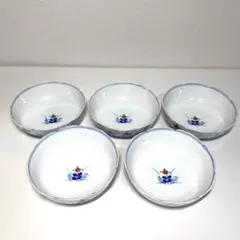 有田焼 西山造 花柄の深皿 5個セット