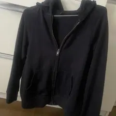 ユニクロ　レディース　スウェットフルジップパーカ ブラック M 黒