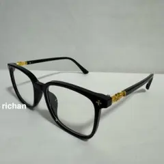 サングラス クリア ブラック メタル ゴールド　伊達メガネ