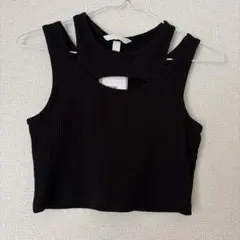 H&M リブタンクトップ ブラックのサムネイル