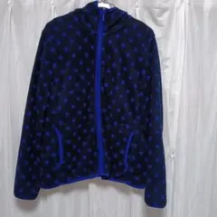 ユニクロ　レディースネイビー 水玉 フリースジャケット