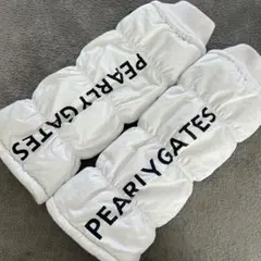 パーリーゲイツ　レッグウォーマー　中綿入り　ダウン　レディース　ロゴ入り　白色