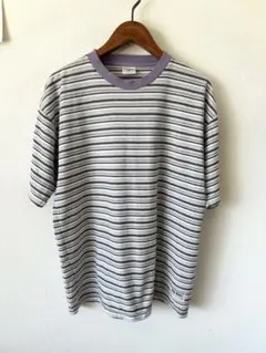 【90s】プロケッズ マルチボーダー Tシャツ リンガーネック 紫系 LL