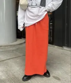 チャオパニックティピー　リブIラインスカート　タイトスカート　レッド　赤