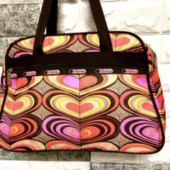 【レスポートサック】ミニボストンバック　カラフル　ハート柄　可愛い　オシャレ