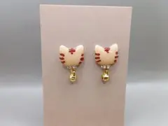 鈴猫　茶トラ　ピアス　イヤリング　【再販】