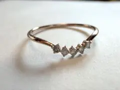 ete k10 YG エメラルド ダイヤモンド ピンキー リング 3号 - メルカリ