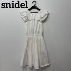 snidel スナイデル　フリルプリーツ　ワンピース　ノースリーブワンピース　白