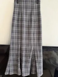 スナイデル　SNIDEL ハイウエストタイトヘムフレアチェックスカート　00